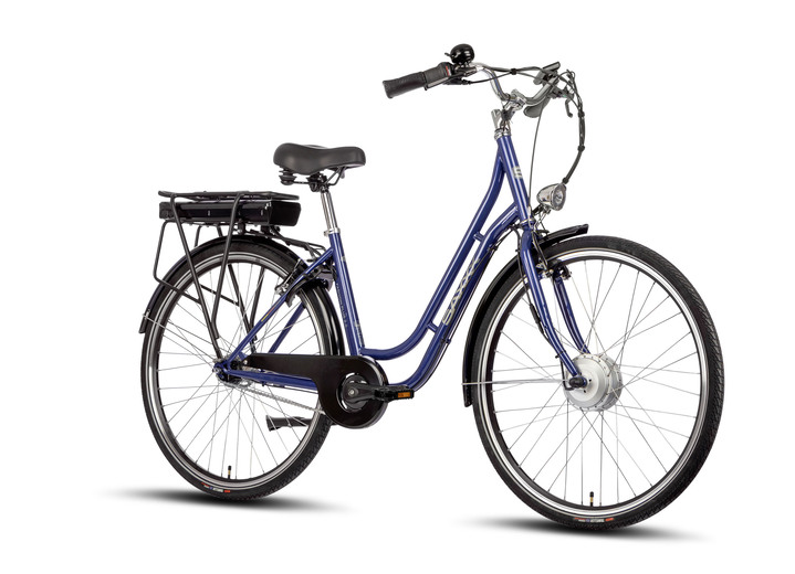 Elektromobilität - Elektro City Fahrrad grün, in Farbe BLAU Ansicht 1
