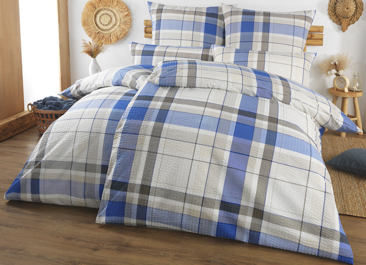 Bettwäschegarnituren - Bettwäsche-Garnitur, in Größe 111 (40/80 cm + 135/200 cm) bis 115 (80/80 cm + 155/220 cm), in Farbe BLAU-GRAU Ansicht 1