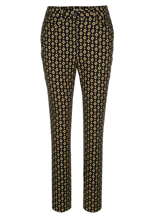 Broeken - Broek in minimaal ontwerp, in Größe 019 bis 052, in Farbe ZWART-GEEL Ansicht 1