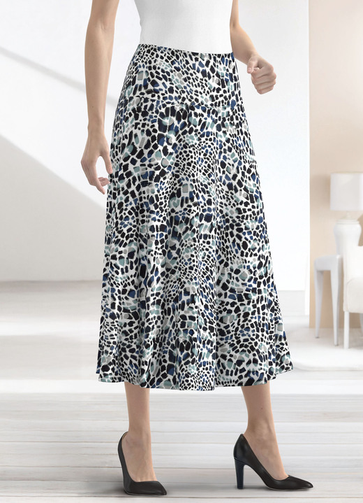 Multicolor - Rok met schitterende kleurenprint Multicolor - Rok met schitterende kleurenprint, in Größe 018 bis 050, in Farbe ECRU-SCHWARZ-BUNT