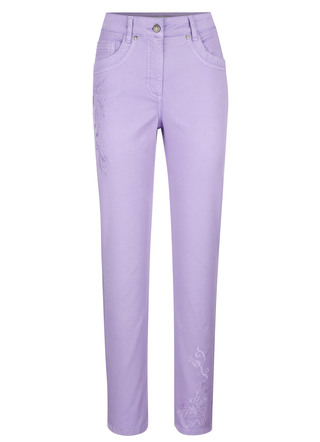 Broek met bloemenborduursel