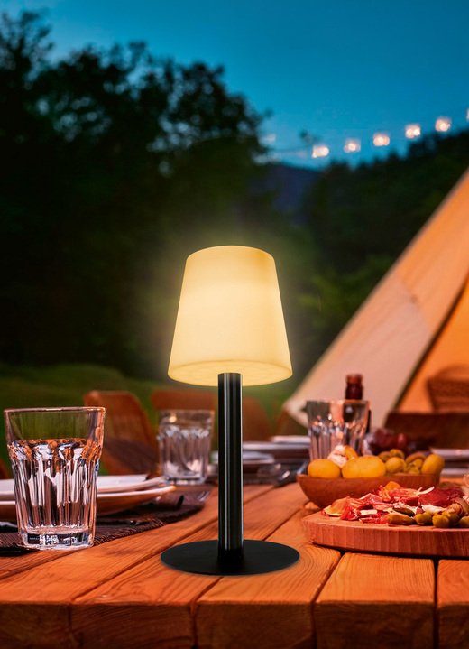 Tuinverlichting - Solar tafellamp EASYmaxx, in Farbe WIT-ZWART Ansicht 1