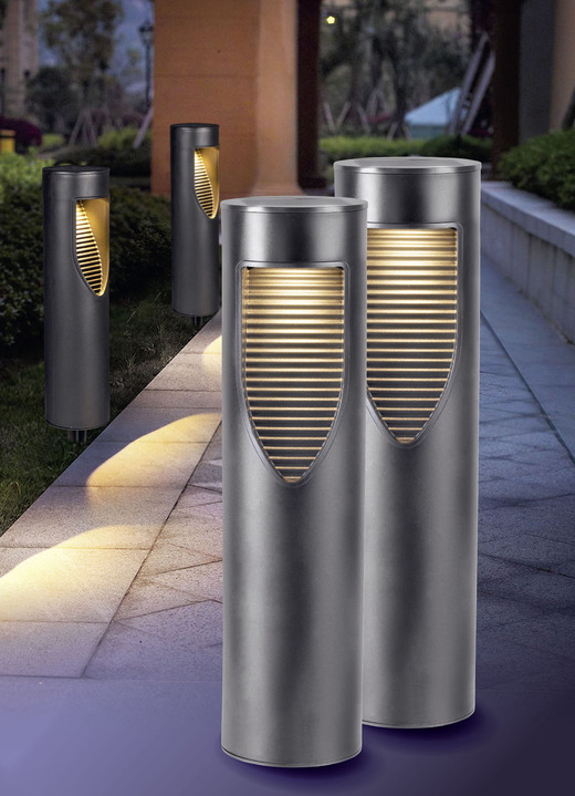 Tuinverlichting - EASYmaxx vloerlampen, set van 2, in Farbe ZWART