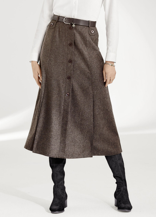 Rokken - Rok met decoratieve knoopsluiting, in Größe 020 bis 048, in Farbe TAUPE Ansicht 1