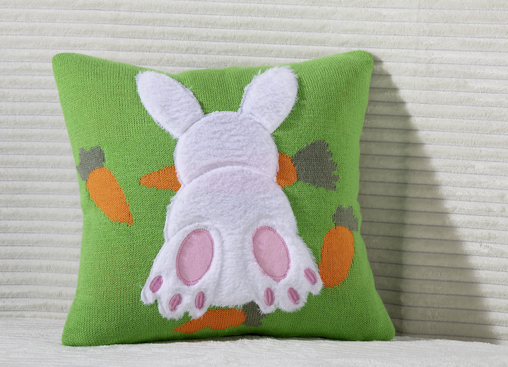 Dekokissen & Hüllen - Kissenbezug, in Farbe BUNT, in Ausführung Hase mit Karotten Ansicht 1