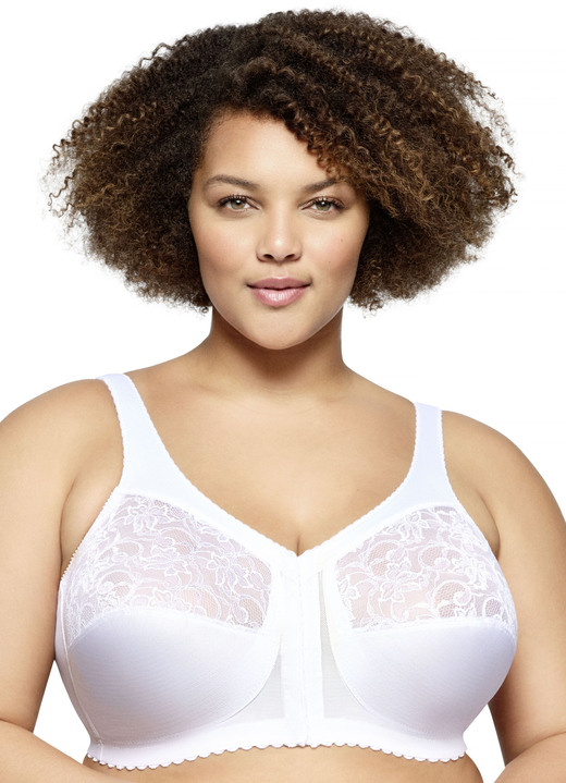 BH zonder beugel - Glamourise steunbeha met sluiting aan de voorkant, in Größe 085 bis 130, in Cup B, in Farbe WIT Ansicht 1