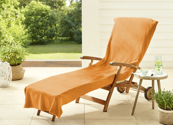 Kussen - Dyckhoff beschermhoezen van badstof, in Größe 300 (voor hoge rugleuningen, ca. 60x130 cm) bis 301 (voor ligstoelen, ca. 70x200 cm), in Farbe ORANJE Ansicht 1