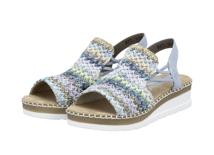 Sandaletten & Pantoletten - Sandalen, in Größe 036 bis 042, in Farbe HELLBLAU-BUNT Ansicht 1