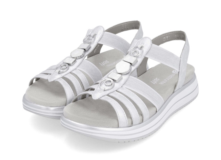 Sandaletten & Pantoletten - Sandalen, in Größe 036 bis 042, in Farbe MATTSILBER Ansicht 1
