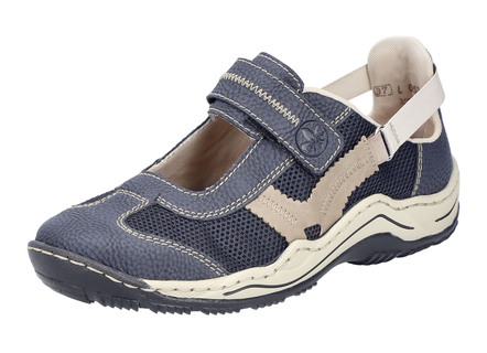 Rieker pantoffel met verstelbare klittenbandsluiting