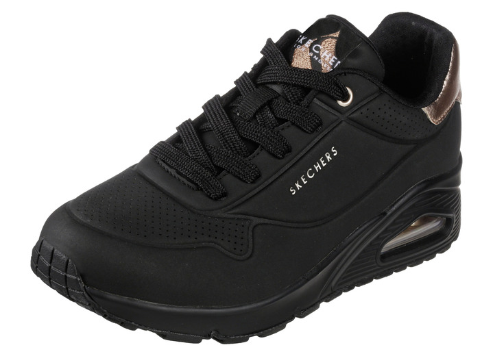 Slipper & Schnürschuhe - Schnür-Sneaker, in Größe 036 bis 042, in Farbe SCHWARZ-GOLD Ansicht 1