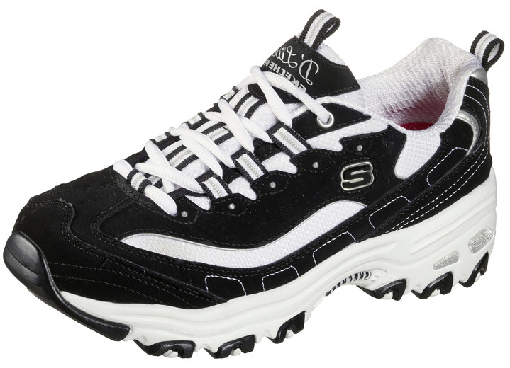 Slipper & Schnürschuhe - Schnür-Sneaker, in Größe 036 bis 042, in Farbe SCHWARZ-WEISS Ansicht 1