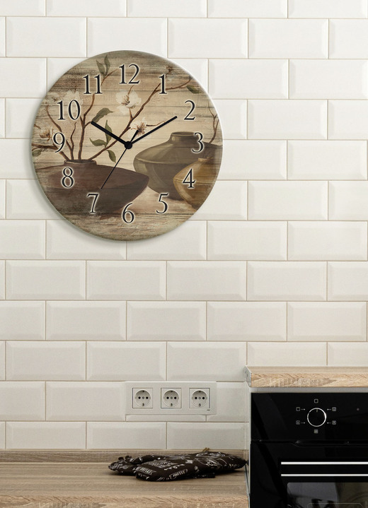 Horloges - wandklok in vintage look, in Farbe BRAUN-NATUUR, in Ausführung kwartsuurwerk Ansicht 1