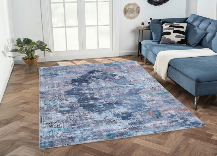 Modern - Tapijten met onderhoudsvriendelijke oppervlakken, in Größe 113 (vloerkleed, 70 x 140 cm) bis 278 (tapijt, 190 x 290 cm), in Farbe BLAU Ansicht 1