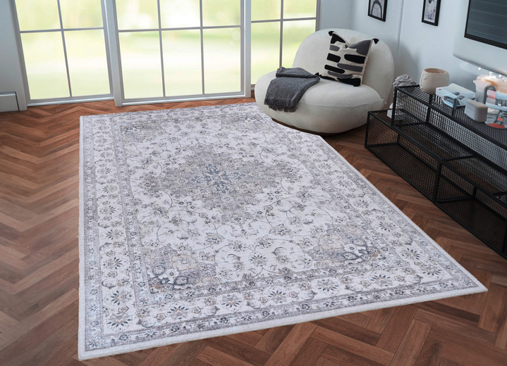 Modern - Bedrukte bruggen en tapijt van Gino Falcone, in Größe 113 (vloerkleed, 70 x 140 cm) bis 278 (tapijt, 190 x 290 cm), in Farbe CREME Ansicht 1