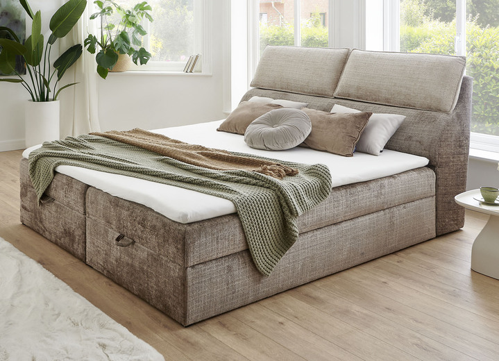 Boxspringbetten - Boxspringbett, 100x200 cm, in Farbe BEIGE-BRAUN Ansicht 1