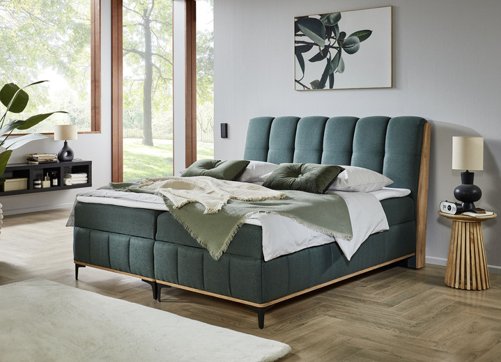 Boxspring - Boxspringbed, 100x200 cm, in Farbe GROEN Ansicht 1