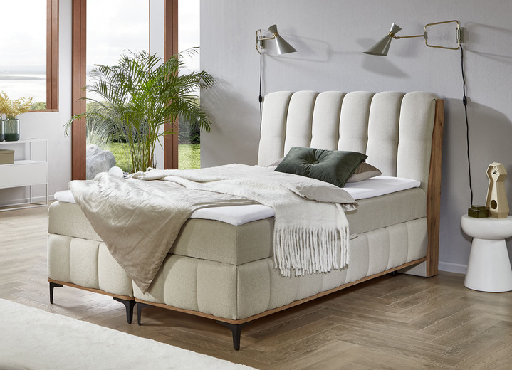 Boxspringbetten - Boxspringbett, 100x200 cm, in Farbe BEIGE Ansicht 1