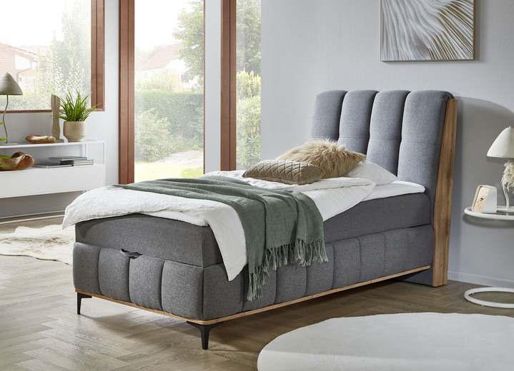 Boxspring - Boxspringbed, 100x200 cm, in Farbe GRAU Ansicht 1