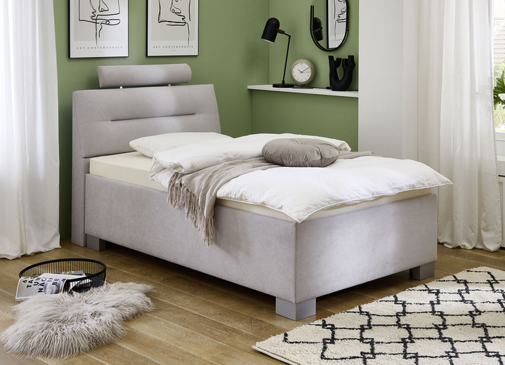 Gestoffeerde bedden - gestoffeerd bed, in Farbe GRAU, in Ausführung zonder matras Ansicht 1