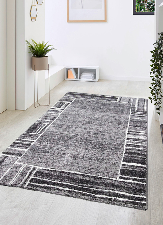 Modern - Bruggen en tapijten met fijn bewerkte randen, in Größe 111 (Brug, 60 x 110 cm) bis 282 (Tapijt, 200 x 290 cm), in Farbe GRAU Ansicht 1