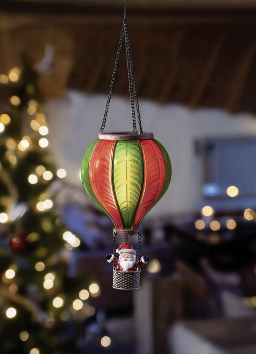 Kerstdecoraties - Ballon met de Kerstman, in Farbe GRÜN-ROT