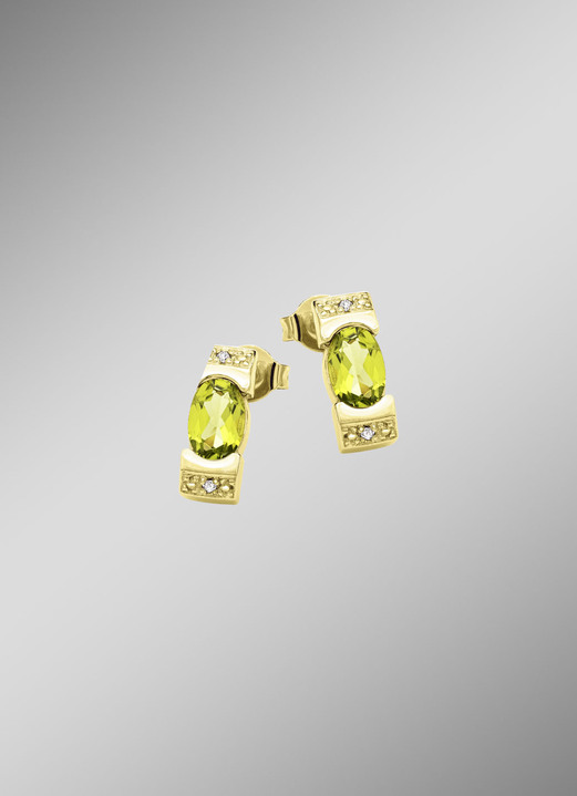 Oorbellen - Frisheid ontmoet elegantie – oorbellen met peridoot en diamanten, in Farbe  Ansicht 1