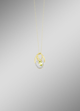 Hanger met diamanten en peridoot
