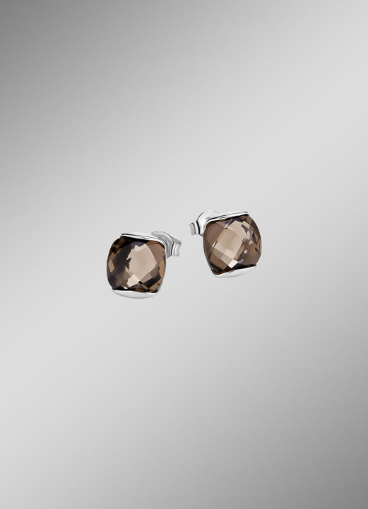 Oorbellen - Elegante oorbellen met rookkwarts, in Farbe  Ansicht 1