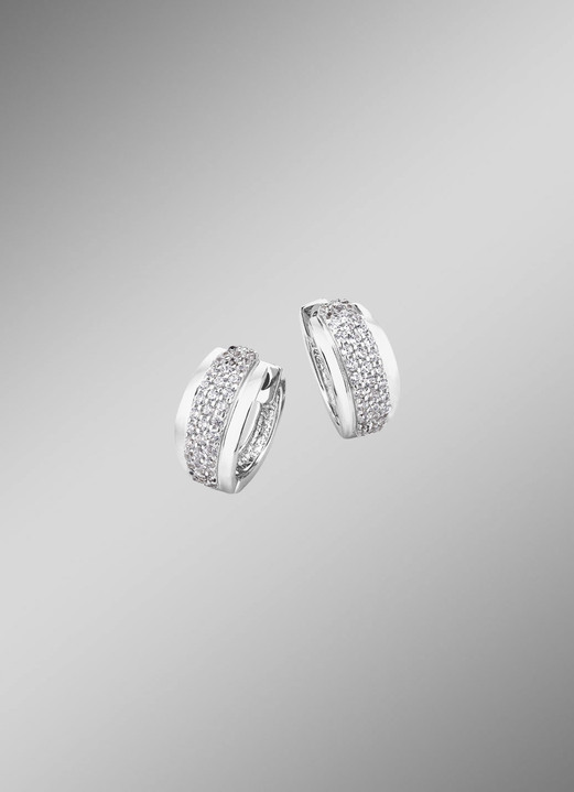 Ohrschmuck - Klappcreolen Silber 925/-, in Farbe  Ansicht 1