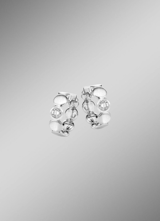 Oorbellen - Elegante creolen met zirkonia, in Farbe  Ansicht 1