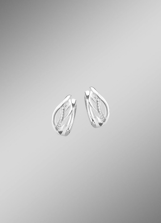 Ohrschmuck - Klappcreolen Silber 925/-, in Farbe  Ansicht 1