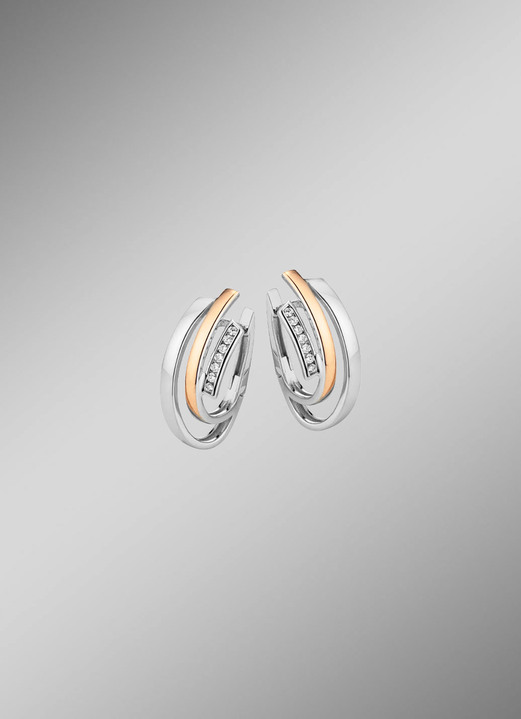 Ohrschmuck - Klappcreolen Silber 925/-, in Farbe  Ansicht 1