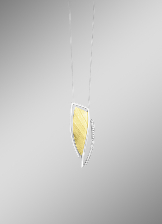 Hangers - Moderne hanger in tweekleurig met zirkonia, in Farbe  Ansicht 1