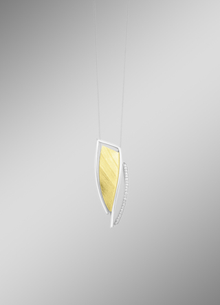 Moderne hanger in tweekleurig met zirkonia