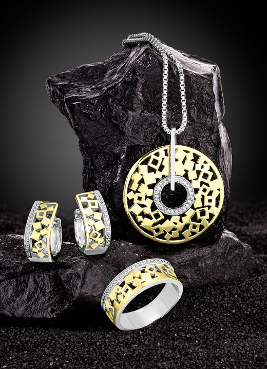 Ohrschmuck - Klappcreolen Silber 925/-, in Farbe  Ansicht 1