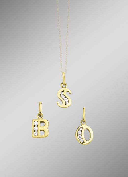 Anhänger - Anhänger o. K. Gold 375/-, in Farbe , in Ausführung Buchstabe A Ansicht 1