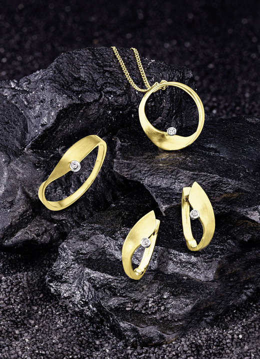 Ohrschmuck - Klappcreolen Gold 375/-, in Farbe  Ansicht 1
