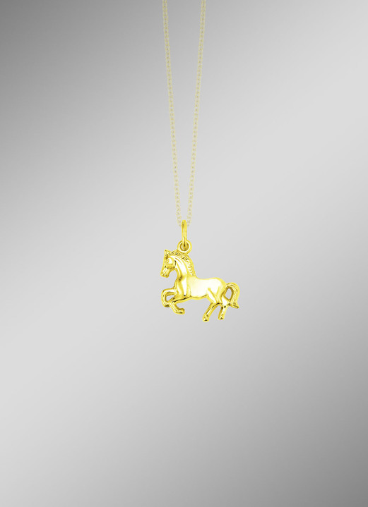Hangers - Gouden paardenhanger, in Farbe  Ansicht 1