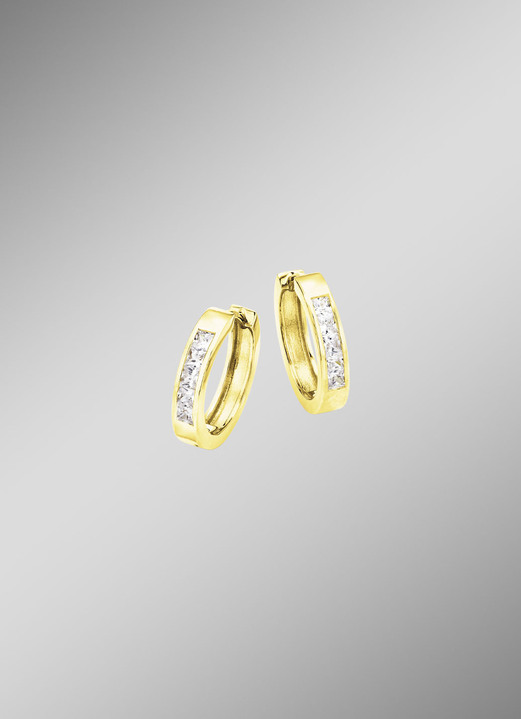 Ohrschmuck - Klappcreolen Gold 375/-, in Farbe  Ansicht 1