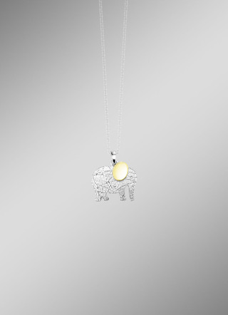 Olifant hanger in zilver