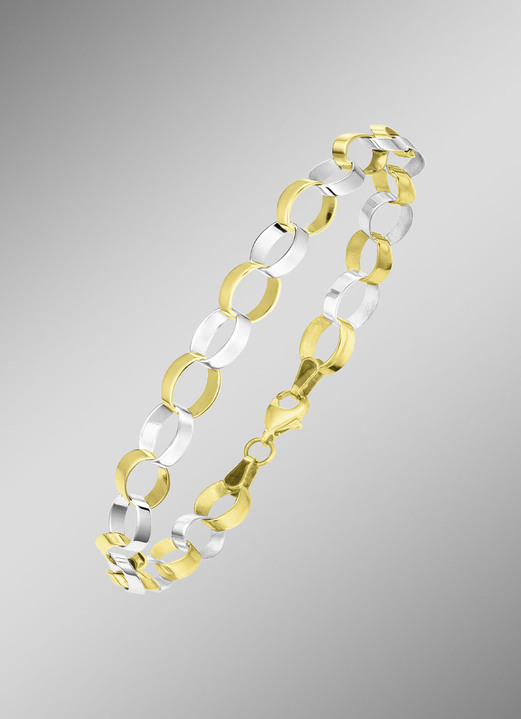 Halskettingen - Elegante en hoogwaardige set in tweekleurig design, in Farbe , in Ausführung Armband, lengte 19 cm Ansicht 1