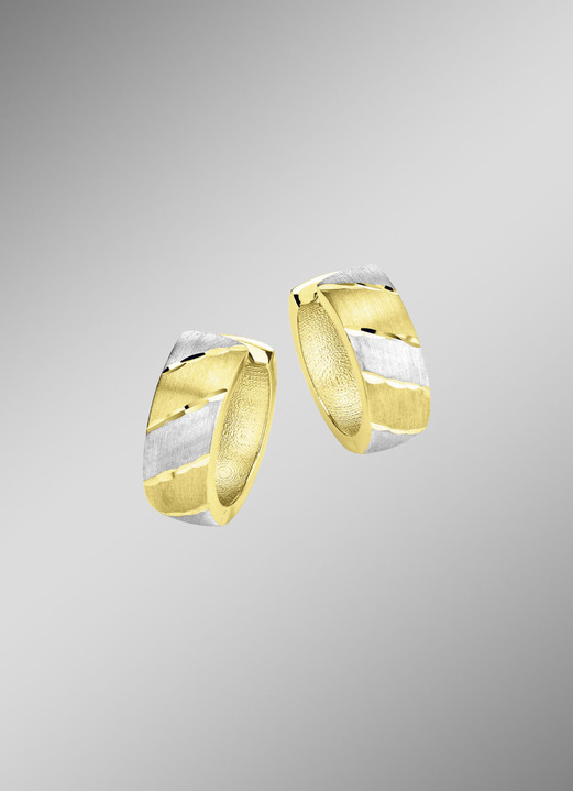 Ohrschmuck - Klappcreolen Gold 375/-, in Farbe  Ansicht 1