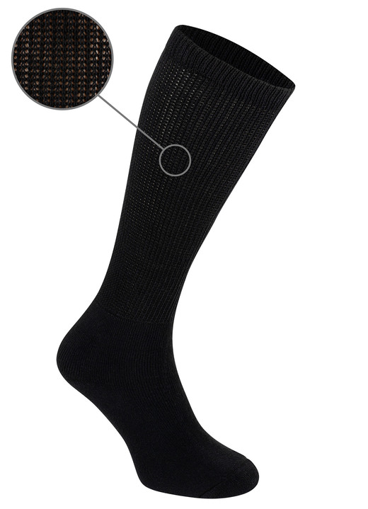 Gezondheidskousen - Thermische kniekousen voor koudegevoelige voeten, 3-pack, in Größe 1 (38-42) bis 2 (41-45), in Farbe SCHWARZ Ansicht 1