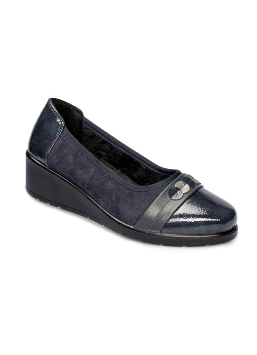 Pumps & ballerina - Ballerina in lak- en suèdelook, in Größe 036 bis 041, in Farbe MARINE Ansicht 1