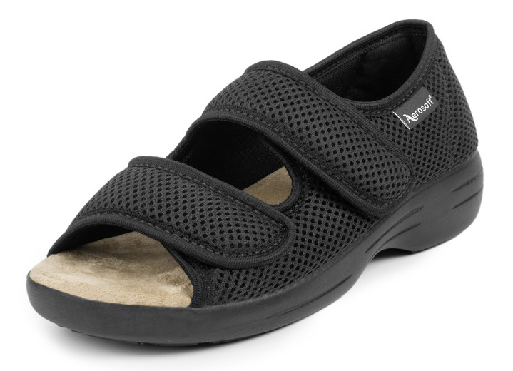 Gezondheidsschoenen - Klittenbandsandalen voor dames en heren, in Größe 036 bis 046, in Farbe SCHWARZ, in Ausführung Comfort klittenbandsandaal met 2 klittenbandsluitingen Ansicht 1