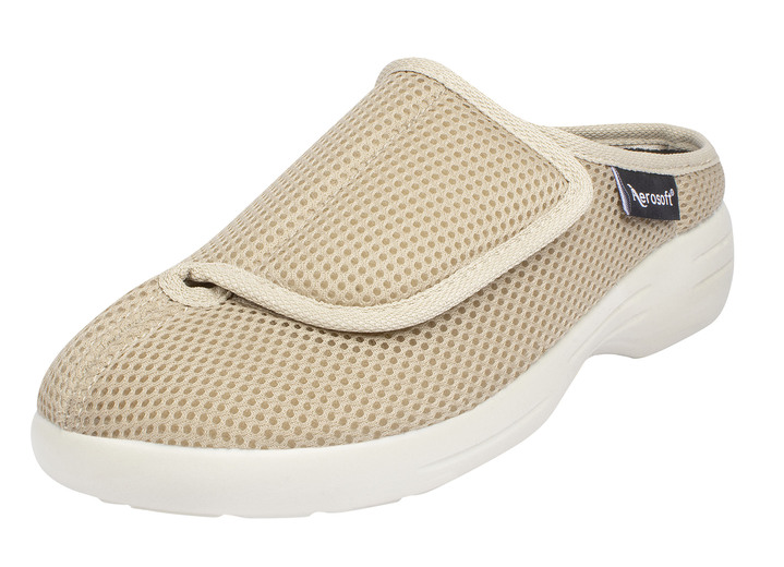 Gezondheidsschoenen - Klittenbandmuiltjes voor dames en heren, in Größe 036 bis 046, in Farbe BEIGE Ansicht 1