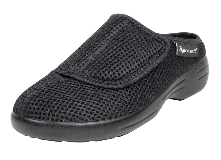 Gezondheidsschoenen - Klittenbandmuiltjes voor dames en heren, in Größe 036 bis 046, in Farbe SCHWARZ Ansicht 1