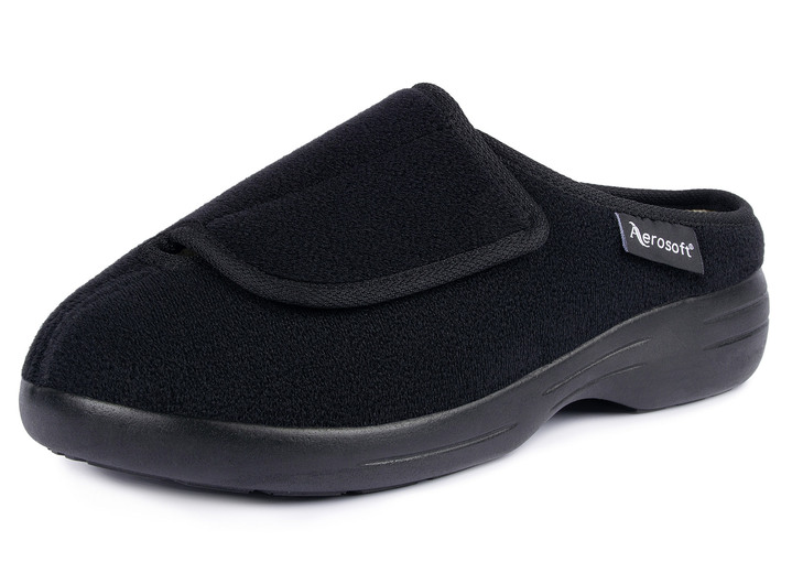 Gezondheidsschoenen - Klittenbandmuiltjes voor dames en heren, in Größe 036 bis 046, in Farbe SCHWARZ
