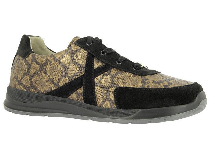Gesundheitsschuhe - Schnürschuh, in Größe 035 bis 080, in Farbe SCHWARZ-GOLD Ansicht 1